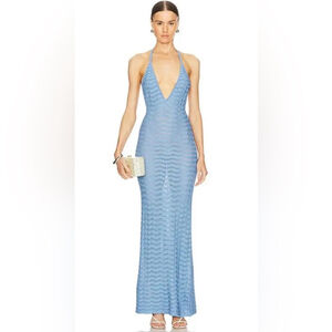 Ronny Kobo Collection Yale Knit Maxi, Cornflower